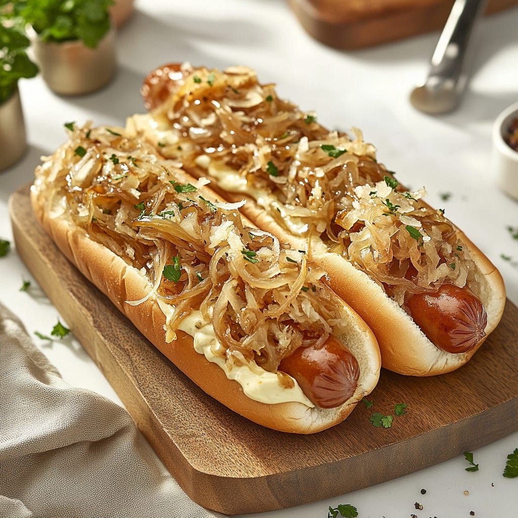 Caramelized Onion Cream Cheese Hot Dog Extravaganza Recipe