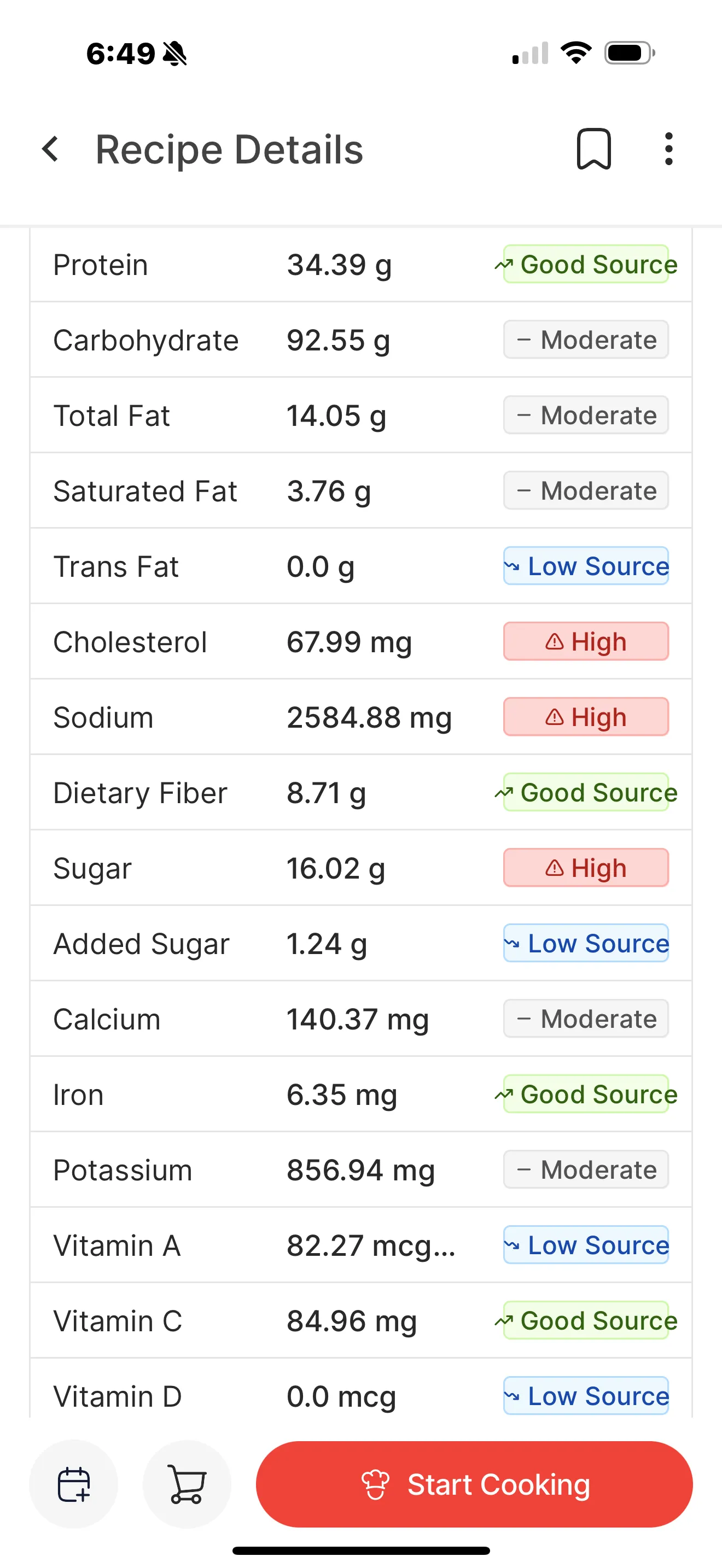 A nutrition score you can verify - screen 1