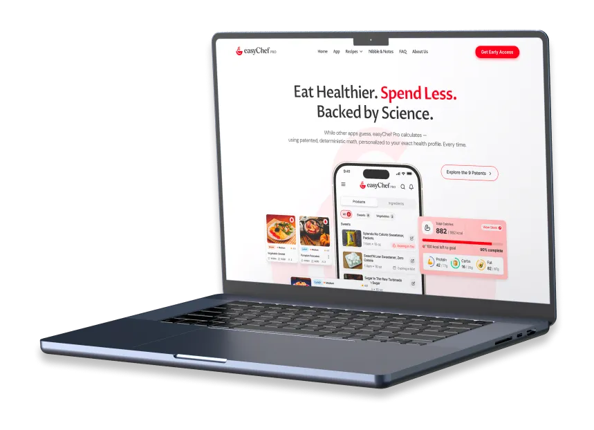 Laptop displaying the easyChef Pro website