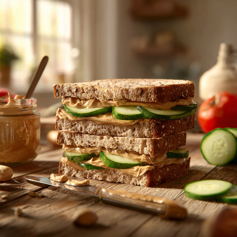 Peanut Butter and Cucumber Sandwich Delight