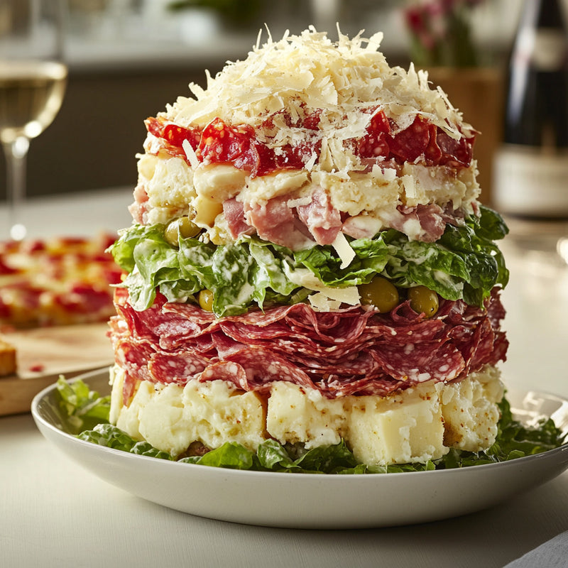 Stacked Muffuletta Salad Recipe Delight