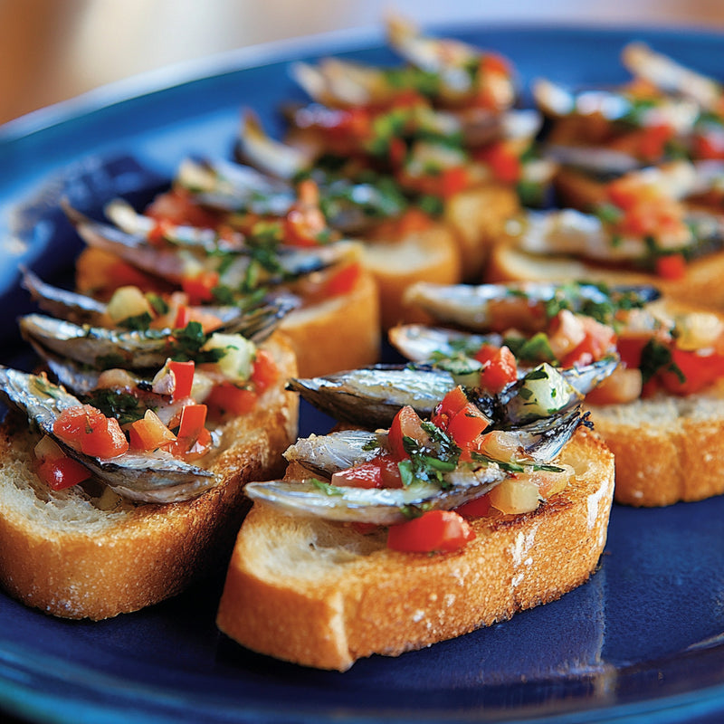 Red Pepper–Anchovy Toasts Recipe