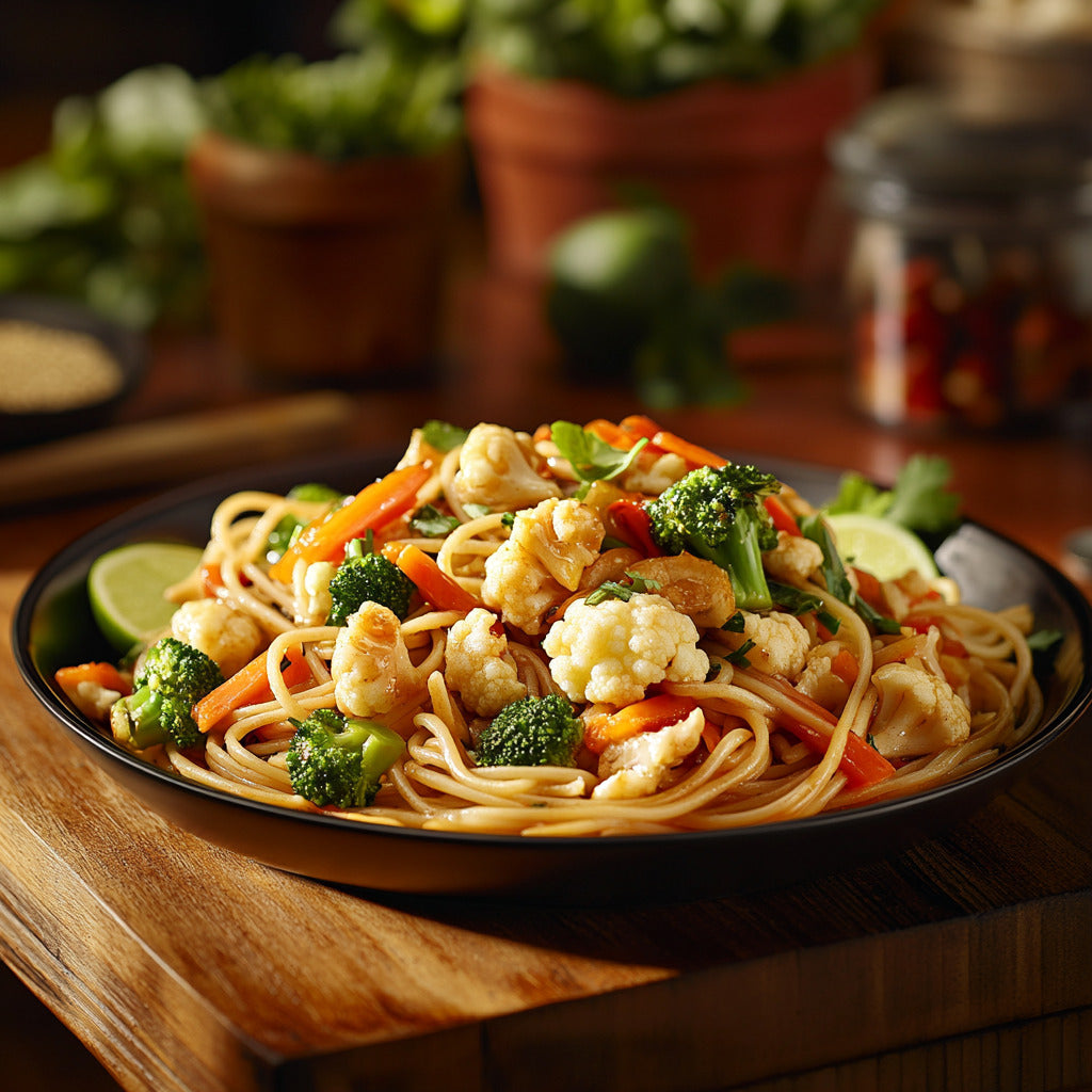 Veggie-Packed Stir-Fried Spaghetti