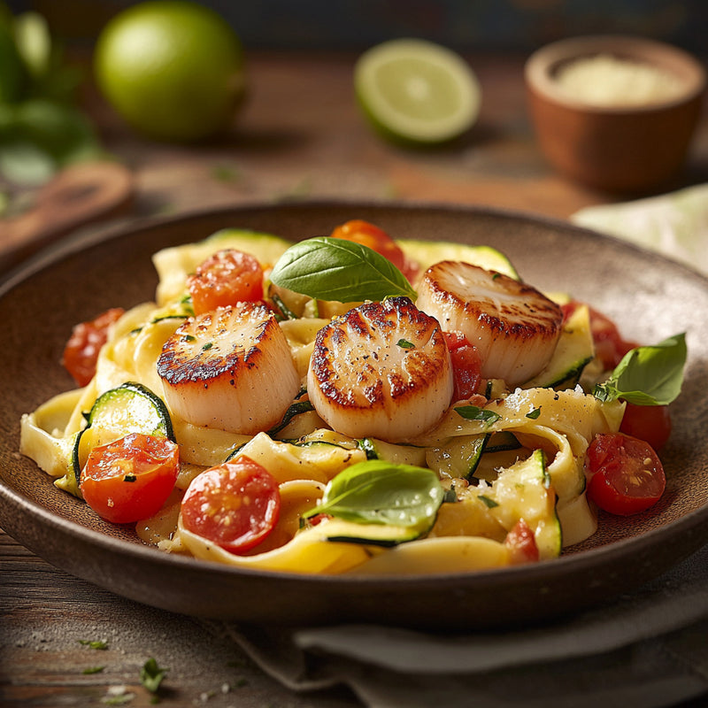 Scallop and Zucchini Fettuccine