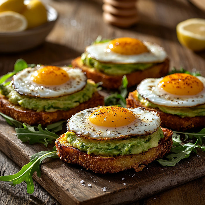 Avocado Hash Brown Toast with Spicy Honey