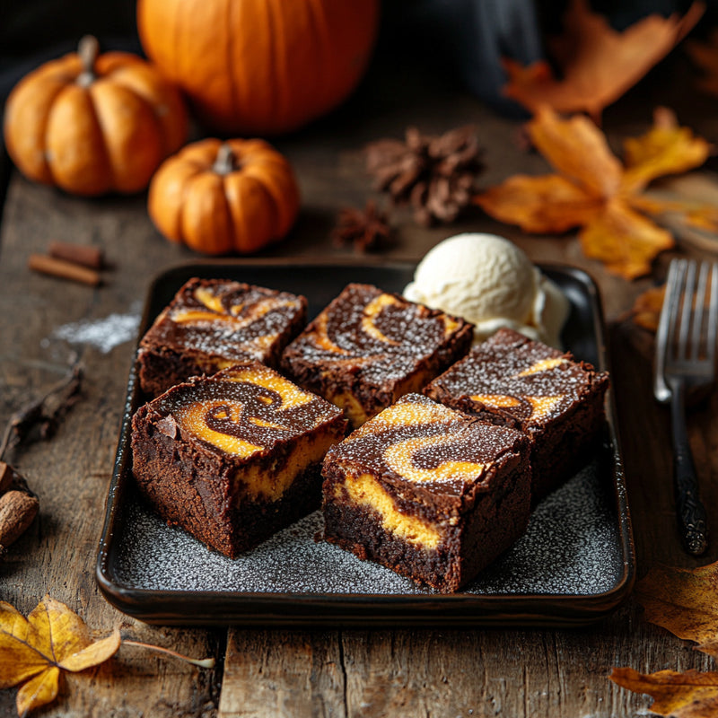 Pumpkin Spice Swirl Brownies