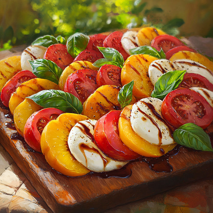 Peachy Tomato Mozzarella Salad