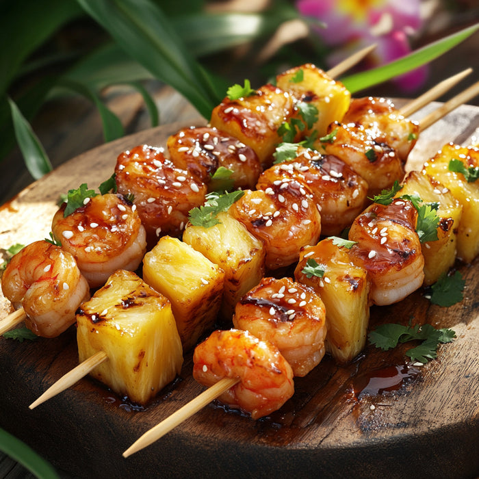 Tropical Teriyaki Shrimp and Pineapple Skewers