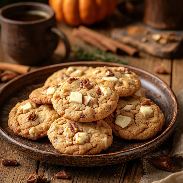 Pumpkin Spice White Chocolate Cookies