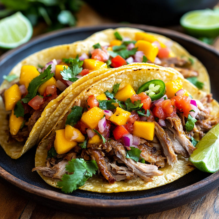 Savory Instant Pot Carnitas with Tropical Mango Salsa