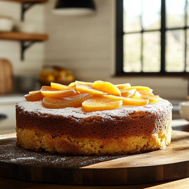 Quince Almond Polenta Cake