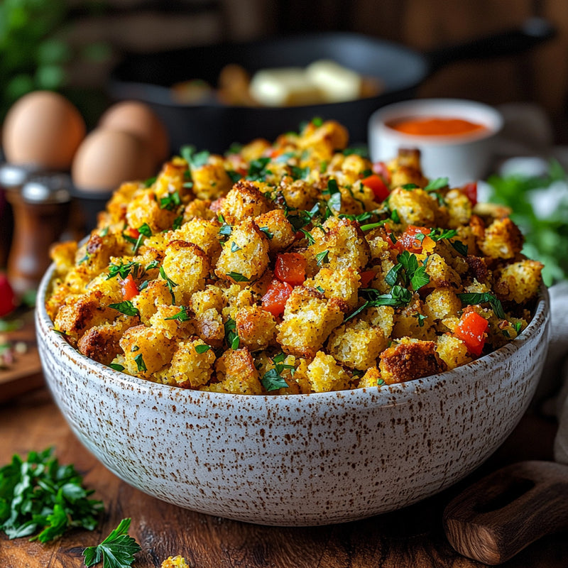 Spicy Creole Cornbread Stuffing