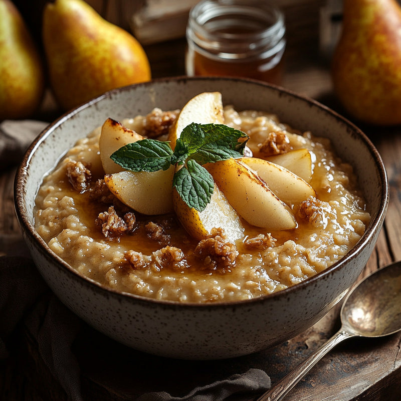 Creamy Roasted Pear Oatmeal Puree