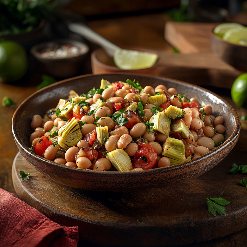 Vibrant New Year Bean and Artichoke Salad