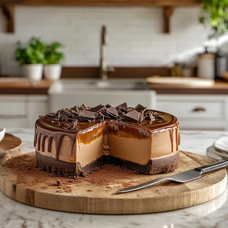 Decadent Chocolate Caramel Cheesecake