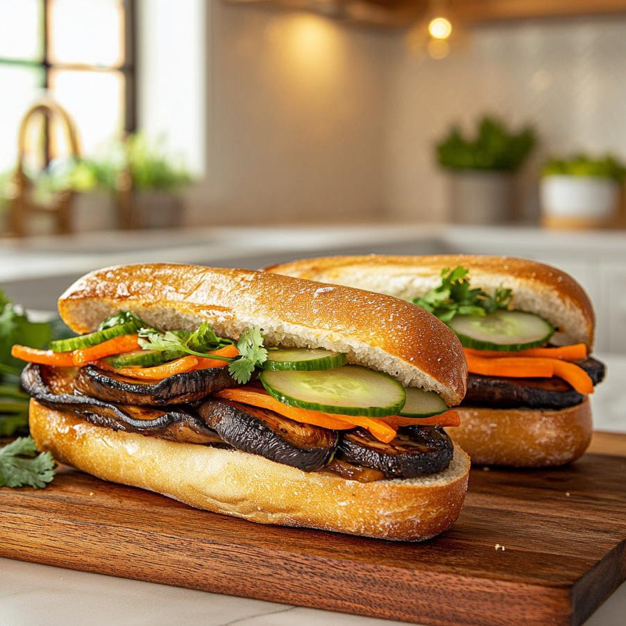 Savory Vegetarian Banh Mi Baguette