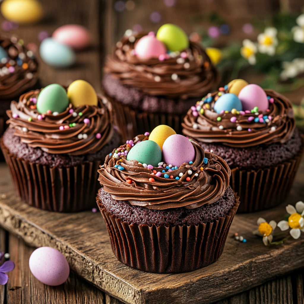 Chocolate Easter Nest Cupcakes