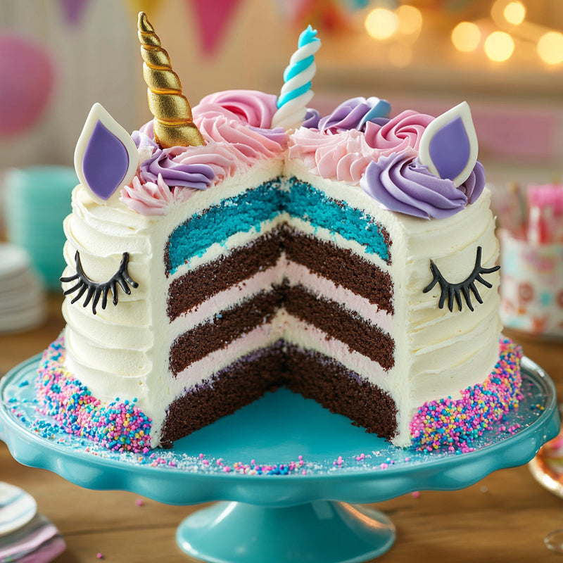 Whimsical Chocolate Unicorn Cake