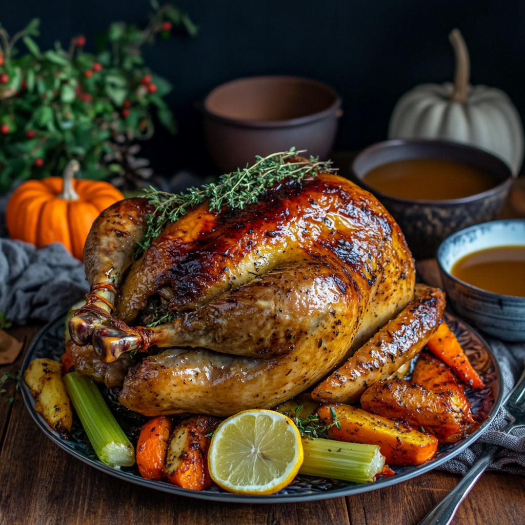 Maple-Glazed Roast Turkey with Savory Gravy