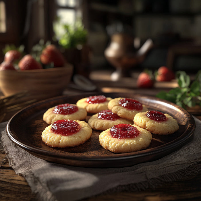 Strawberry Jam Thumbprint Cookies