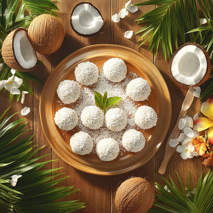 Tropical Coconut Rum Bliss Balls