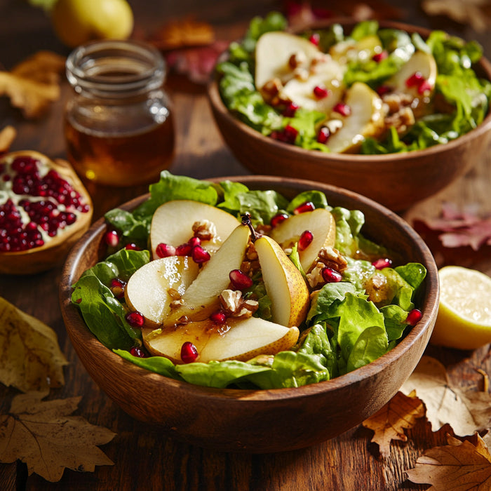 Autumn Harvest Pear and Pomegranate Salad