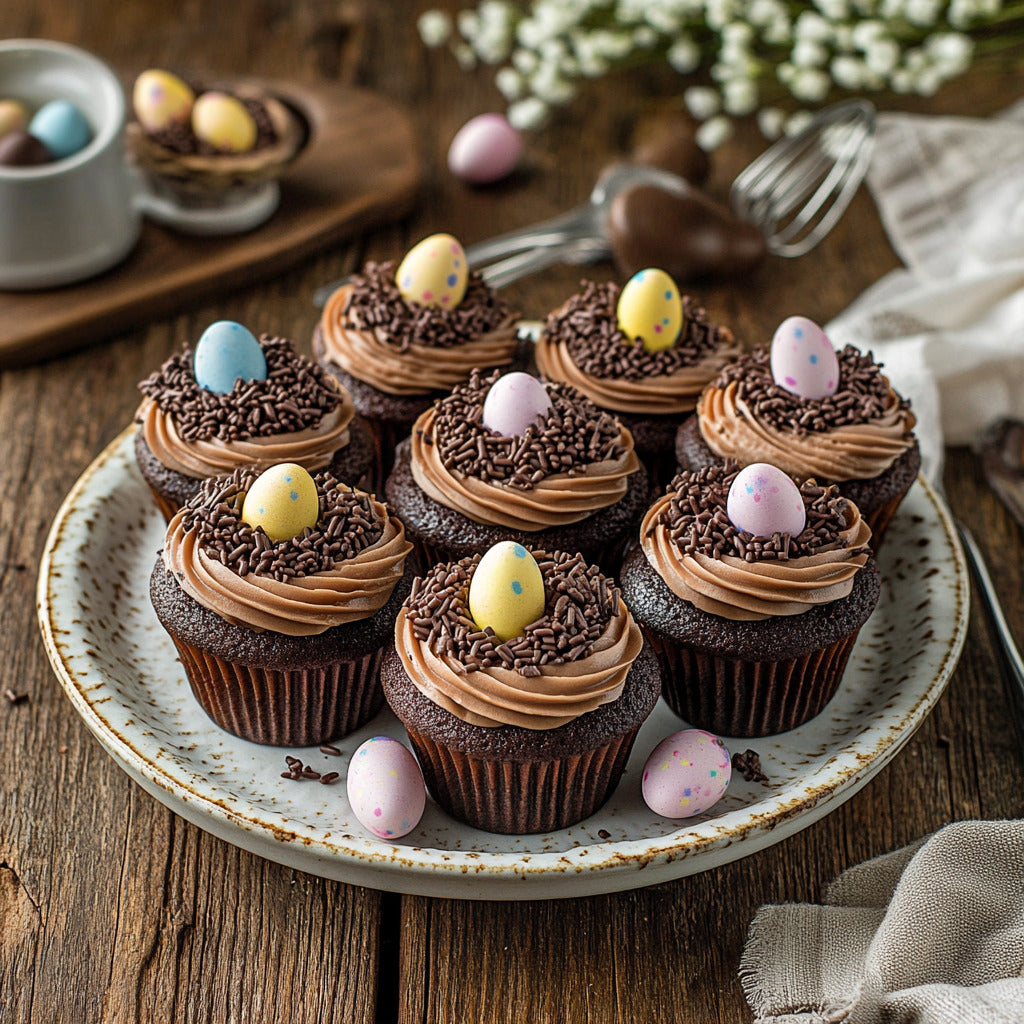 Chocolate Easter Nest Cupcakes