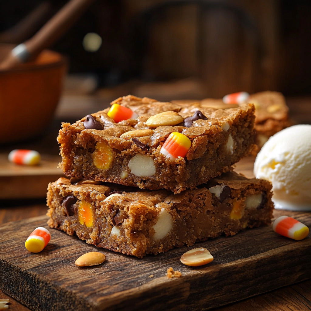 Halloween Candy Blondie Bars