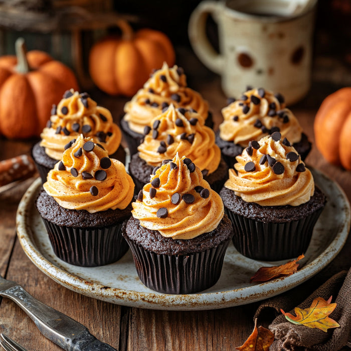 Pumpkin Chocolate Cheesecake Cupcakes