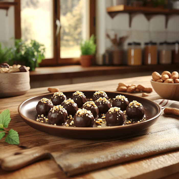 Festive Peanut Butter Chocolate Truffles