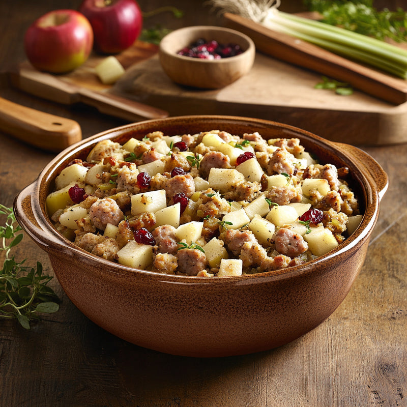 Savory Turkey Sausage and Apple Stuffing