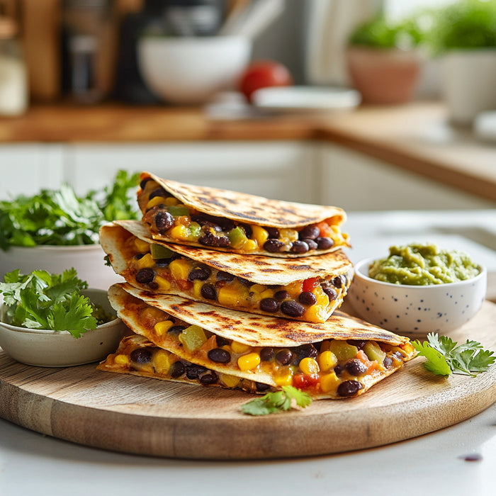 Cheesy Black Bean and Corn Quesadillas