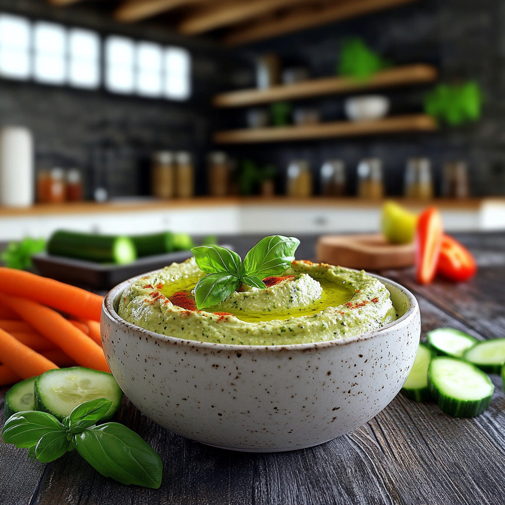 Zesty Green Zucchini Hummus