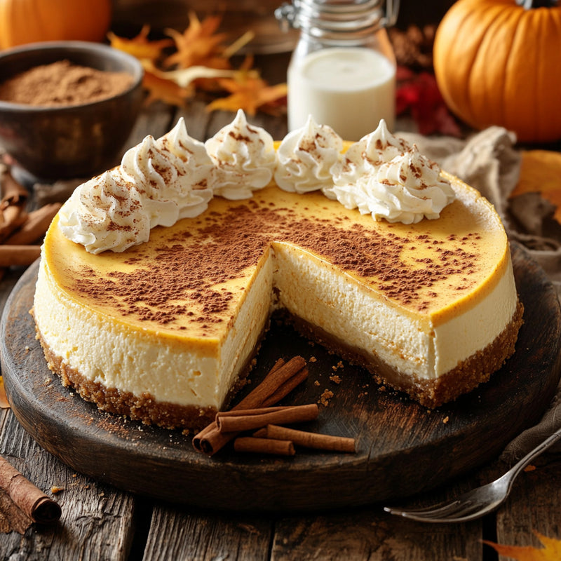 Creamy Pumpkin Cheesecake with Tangy Sour Cream Topping