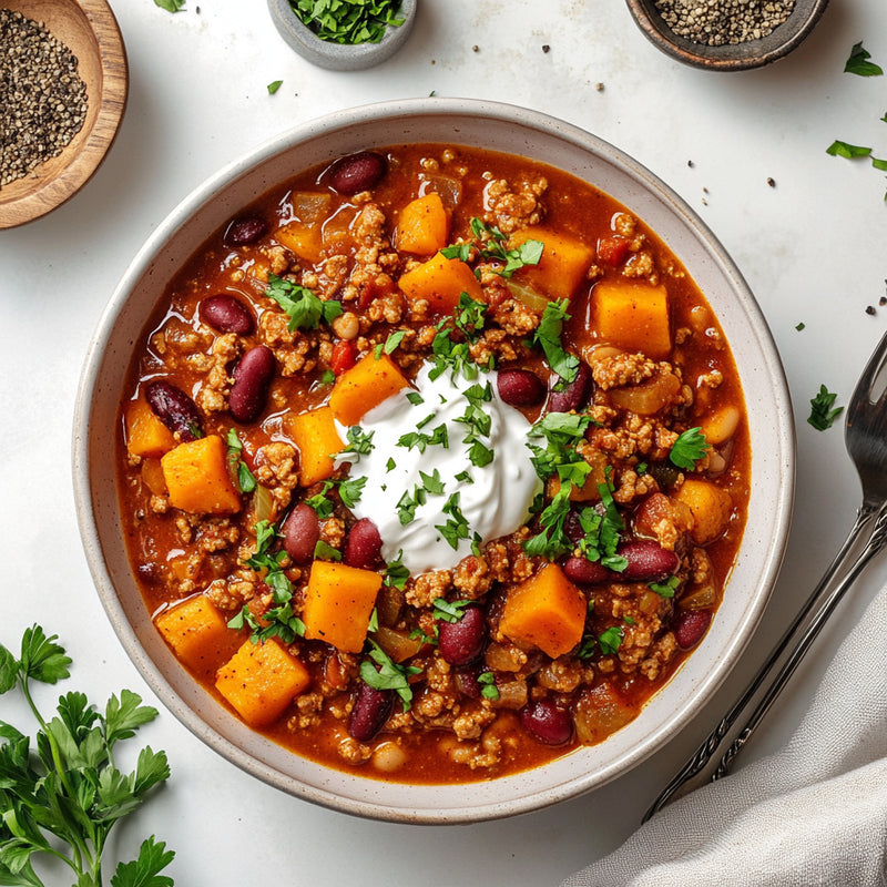 Hearty Turkey and Butternut Squash Chili