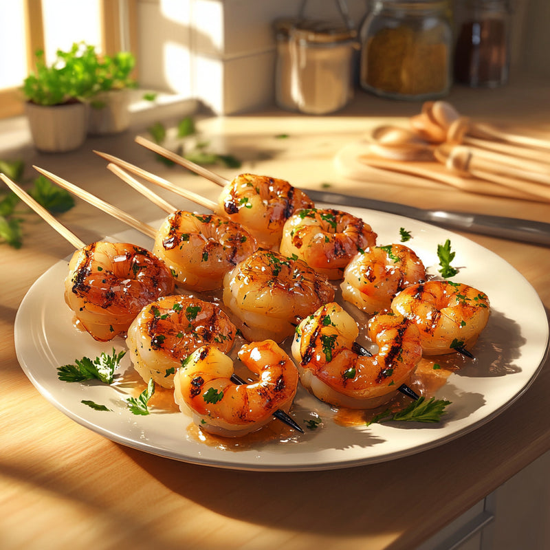 Lemon-Pepper Grilled Shrimp Skewers