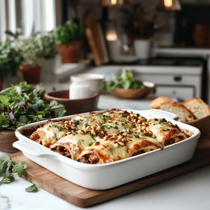 Savory Grilled Chicken and Portobello Mushroom Lasagna Rollups