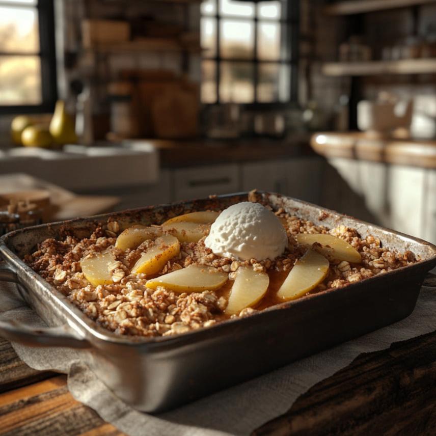 Maple Oat Pear Cobbler