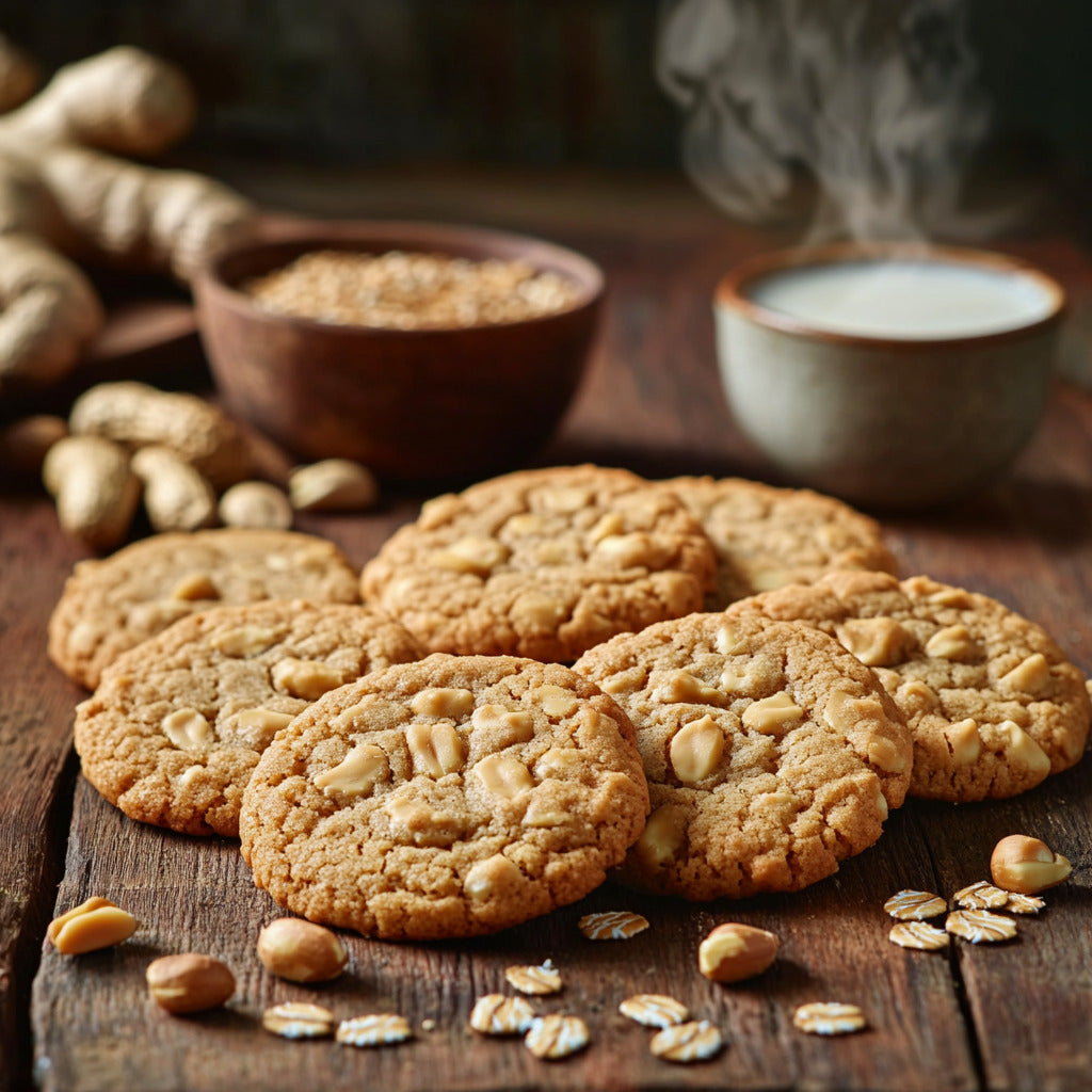 Ginger-Spiced Oatmeal Peanut Butter Cookies