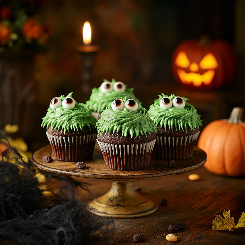 Spooky Monster Chocolate Cupcakes