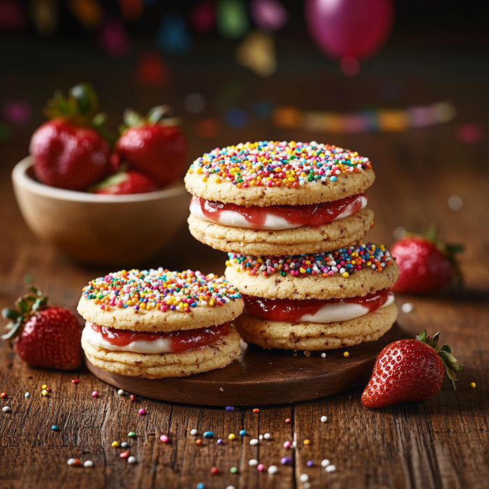 Neapolitan Funfetti Cookie Sandwiches