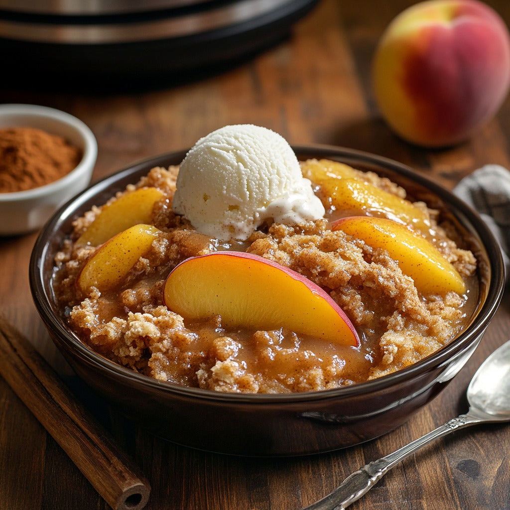 Slow Cooker Peach Cobbler