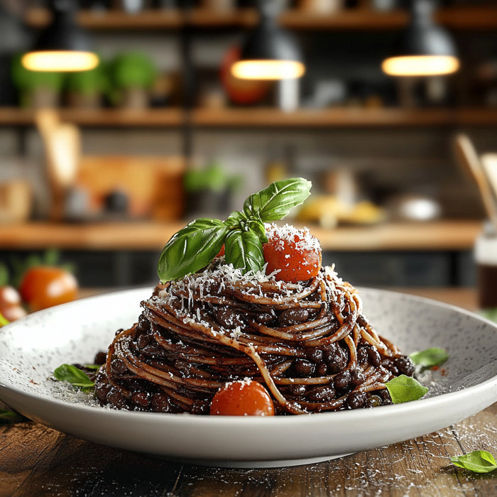 Savory Black Bean Spaghetti