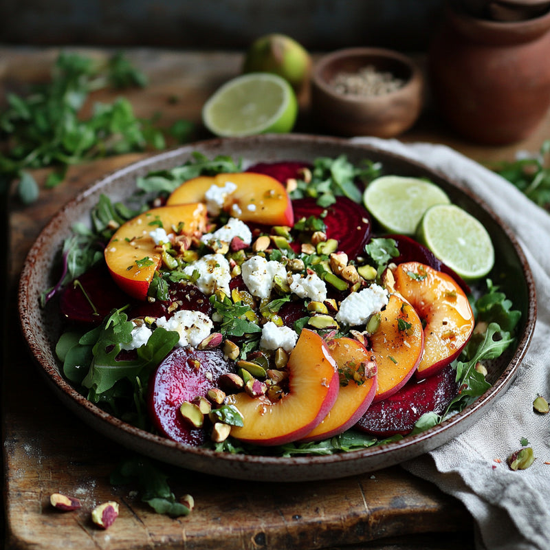 Beet and Peach Salad with Goat Cheese