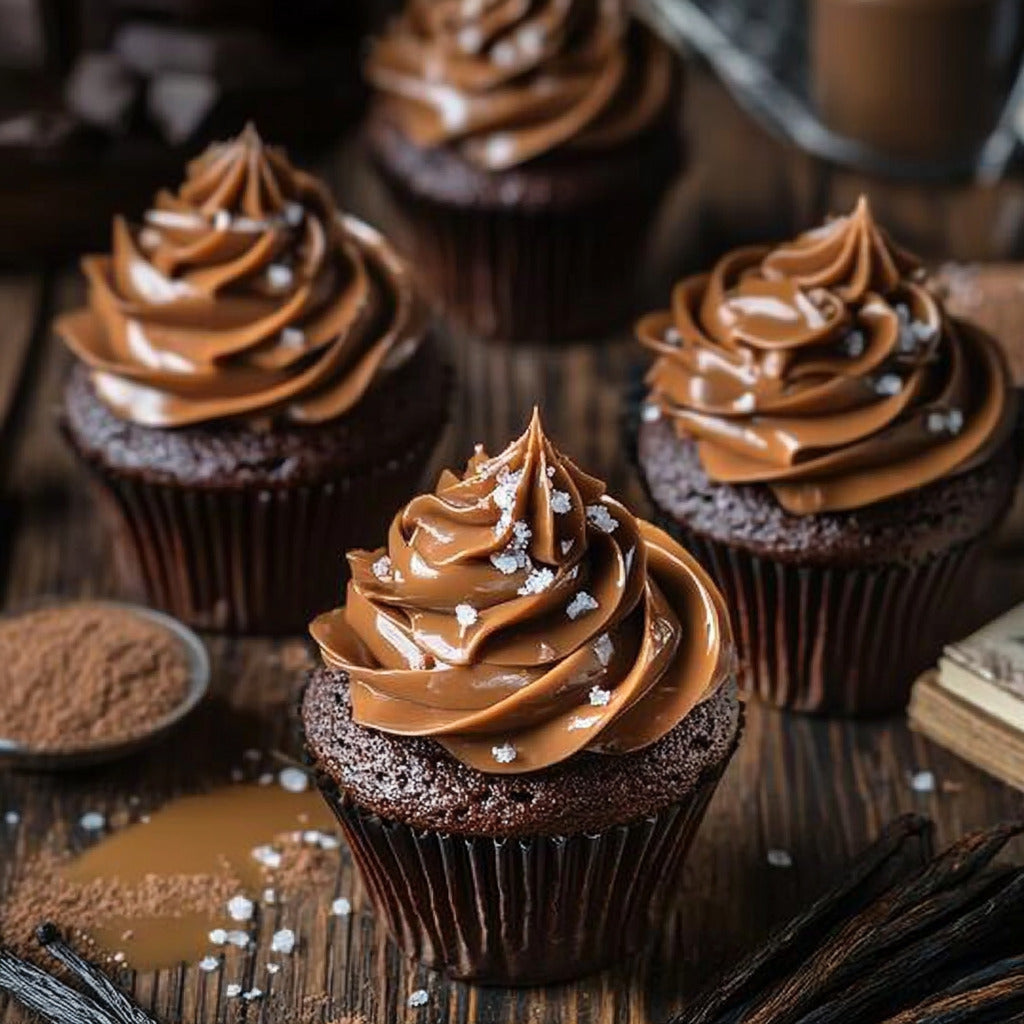 Decadent Chocolate Cupcakes with Creamy Caramel Frosting