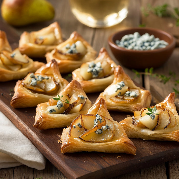 Savory Pear and Blue Cheese Puff Pastry Bites