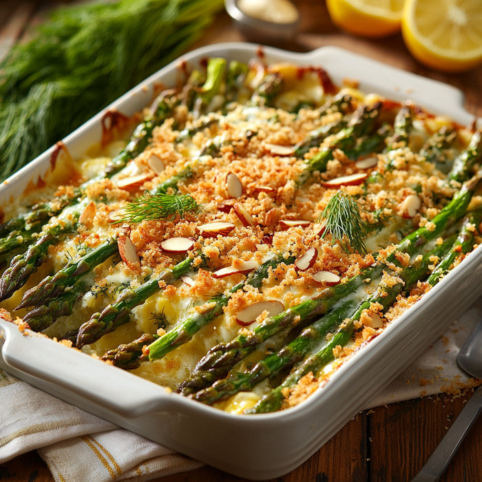 Creamy Lemon-Dill Asparagus Bake