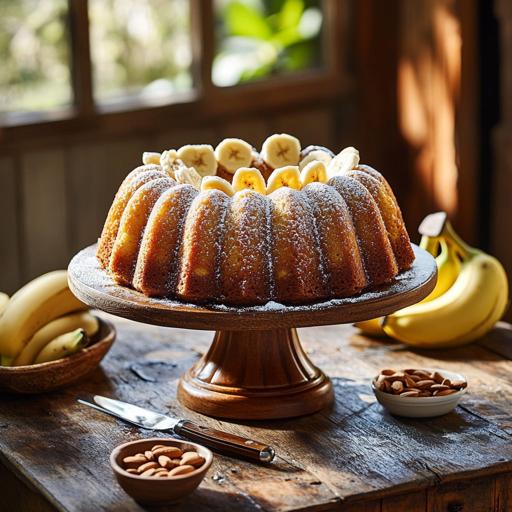 Banana-Almond Surprise Bundt Cake