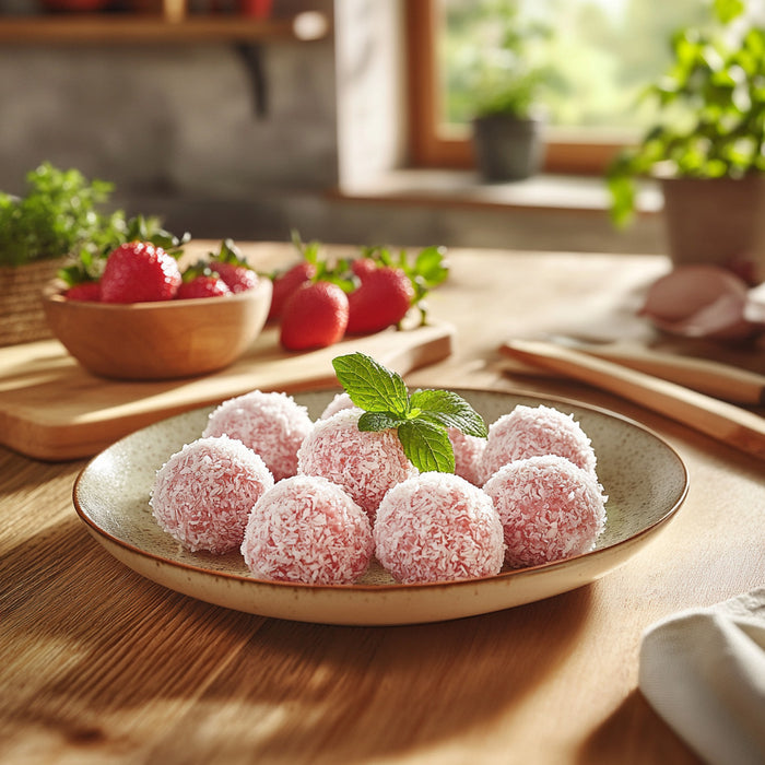 **Strawberry Coconut Bliss Balls**