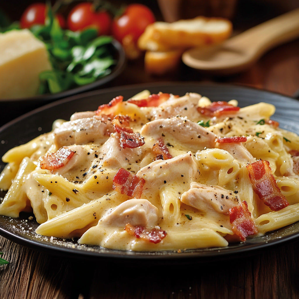 Creamy Four-Cheese Chicken Carbonara